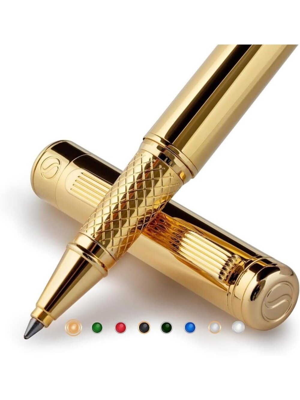 Luxury Gold Rollerball Pen - Real Gold Plating, Schmidt Ink, Perfect Gift for